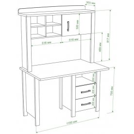 Письменный стол СТД-115 с ТБД и НД-115 НБЕ