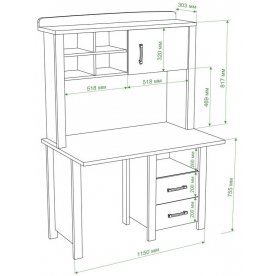 Письменный стол СТД-115 с ТБД и НД-115 ШК