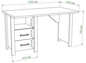 Письменный стол СТД-130 с ТБД НБЕ