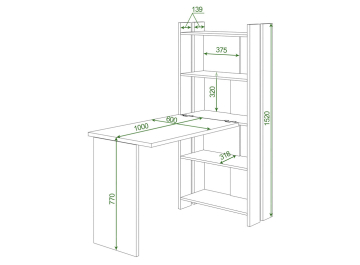 Письменный стол СТЛ-ОВ+С100Прям