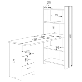 Письменный стол СТЛ-ОВ+Столешница120Прям КШ