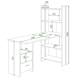 Письменный стол СТЛ-ОВ+Столешница120Прям Ш