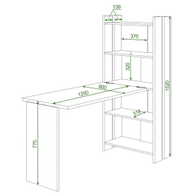 Письменный стол СТЛ-ОВ+Столешница120РПрям ШК