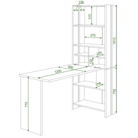 Письменный стол СТЛ-ОВХ+Столешница120Прям ШК