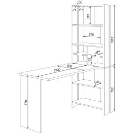 Письменный стол СТЛ-ОВХ+Столешница120РПрям КШ