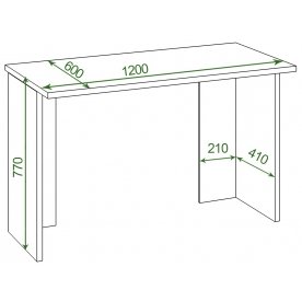 Письменный стол СКЛ-Прям120(без тумбы) БЕ