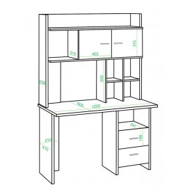 Письменный стол СКЛ-Прям120+НКЛХ-120 ШК