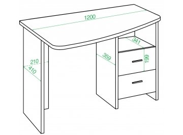 Письменный стол СКЛ-Крл 120 К ЛЕВ