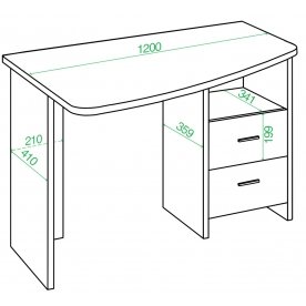 Письменный стол СКЛ-Крл 120 КВ ЛЕВ