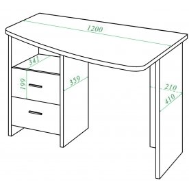 Письменный стол СКЛ-Крл 120 НБЕ ПРАВ