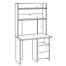Письменный стол СКЛ-Прям100+НКЛХ -100 КШ