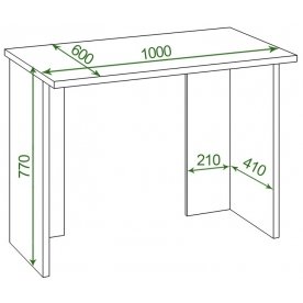 Письменный стол СКЛ-Прям100Р(без тумбы) Ш