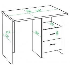 Письменный стол СКЛ-Прям100Р К