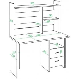 Письменный стол СКЛ-Прям120Р+НКЛ-120 К