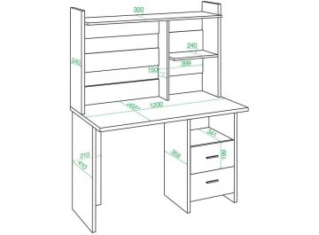 Письменный стол СКЛ-Прям120Р+НКЛ-120 НБЕ