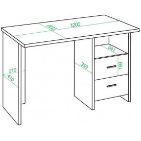 Письменный стол СКЛ-Прям120Р ШК