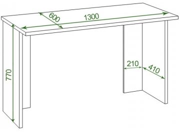 Письменный стол СКЛ-Прям130(без тумбы) К