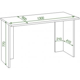 Письменный стол СКЛ-Прям130(без тумбы) В