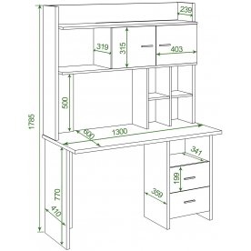 Письменный стол СКЛ-Прям130+НКЛХ-130 НБЕ