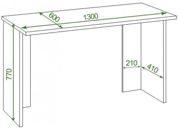 Письменный стол Беланта-Прям130Р(без тумбы) Н