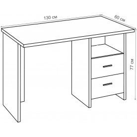 Письменный стол СКЛ-Прям130Р НБЕ