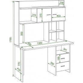 Письменный стол СКЛ-Прям130Р+НКЛХ-130 ВК
