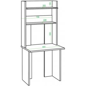 Письменный стол СКЛ-Прям80+НКЛХ 80 КШ
