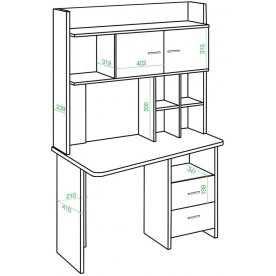 Письменный стол СКЛ-Трап120+НКЛХ -120 К ЛЕВ