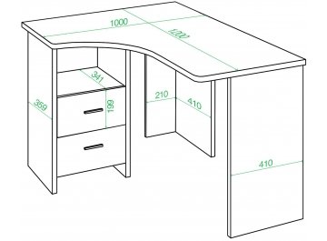 Письменный стол СКЛ-Угл 120 В ЛЕВ