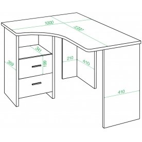 Письменный стол Беланта-Угл 120 ВК ПРАВ