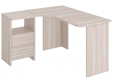 Компьютерный стол СКЛ-Угл 120 БЕН ЛЕВ левый белый / нельсон