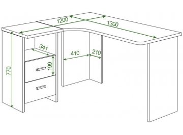 Письменный стол Беланта-Угл 130 Н ЛЕВ