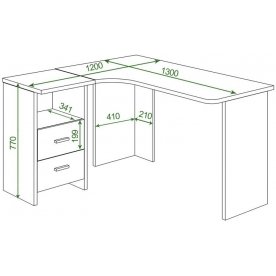 Письменный стол СКЛ-Угл 130 НБЕ ЛЕВ