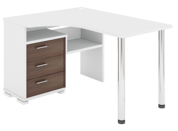 Компьютерный стол СР-132С-130 белый / шамони-ч 