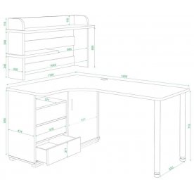 Письменный стол СР-145М ВКВ-ЛЕВ левый