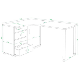 Письменный стол Жаспера-165СМ