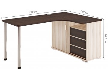 Письменный стол Жаспера-165СМ КВВ правый