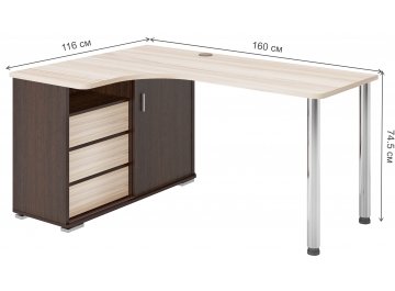 Письменный стол Жаспера-165СМ ВКК левый