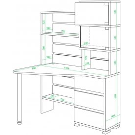 Письменный стол СР-322 НБЕН-ПРАВ