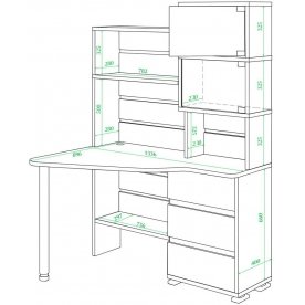 Письменный стол СР-322 ШБЕ-ПРАВ