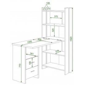 Письменный стол СТЛ-ОВ+С100Прям НБЕ