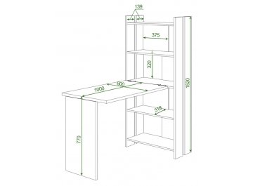 Письменный стол СТЛ-ОВ+С100РПрям без тумбы Н