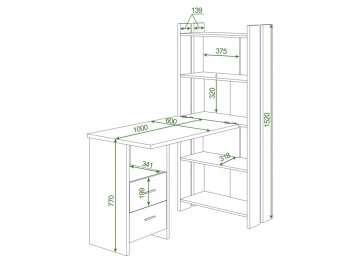 Письменный стол СТЛ-ОВ+С100РПрям Н