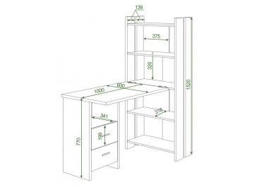 Письменный стол СТЛ-ОВ+С100РПрям НБЕ