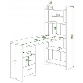 Письменный стол СТЛ-ОВ+С120Прям БЕ