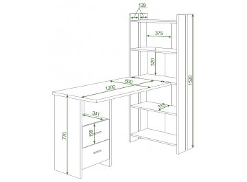 Письменный стол СТЛ-ОВ+С120Прям БЕН