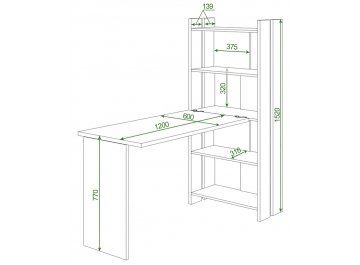 Письменный стол Лоревро-ОВ+С120РПрям без тумбы К