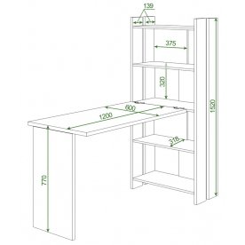Письменный стол СТЛ-ОВ+С120РПрям без тумбы В