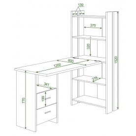 Письменный стол СТЛ-ОВ+С120РПрям КВ