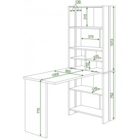 Письменный стол СТЛ-ОВХ +С100РПрям без тумбы Ш